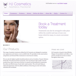 HJ Cosmetics website design