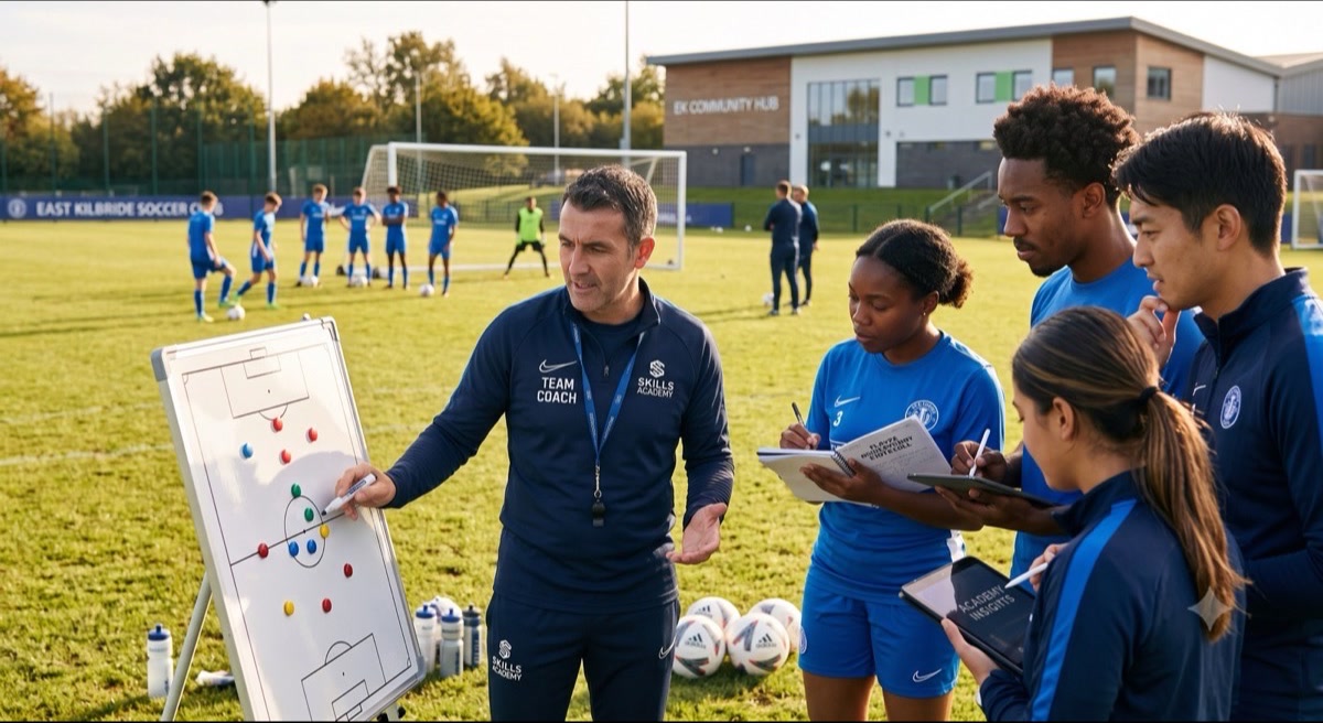 Coaches and players using The Performance Centre at a training session